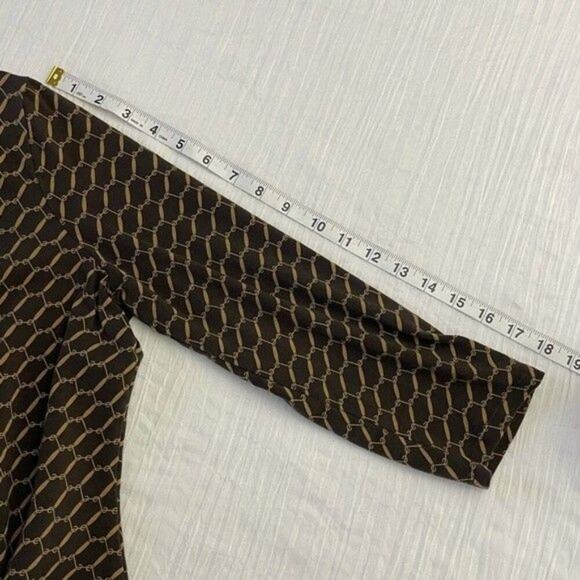 Ann Taylor Women Gold Chain Link Shirt Size Large Pleated Neckline - Picture 5 of 10